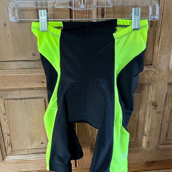 Performance Bike Small Cycling Shorts Padded Athletic Black Lime Neon - Picture 4 of 9